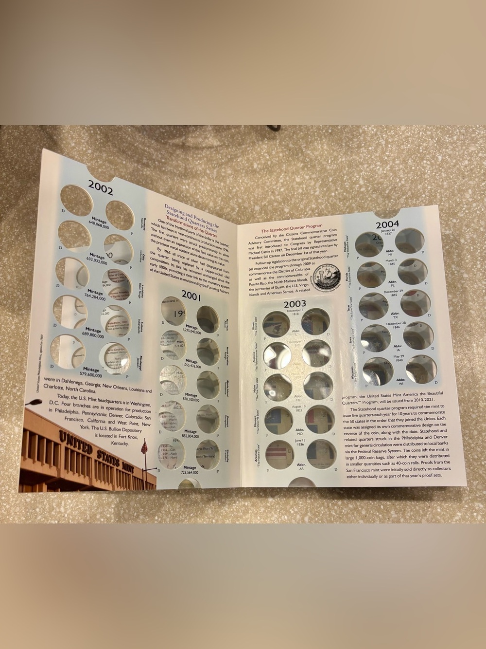 Cornerstone National Park Quarters Coin Album 1999 2009 P&D Collection Book - Picture 8 of 15